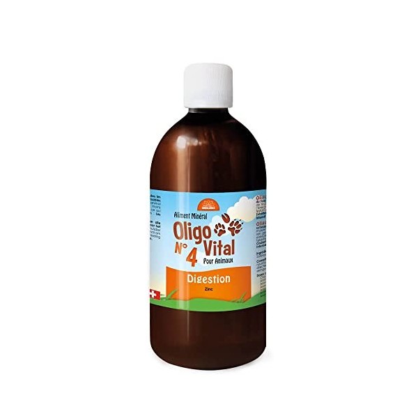 Oligovital N°4 - Oligoéléments pour Animaux - Digestion - 500 ML - Bioligo Oligo-éléments
