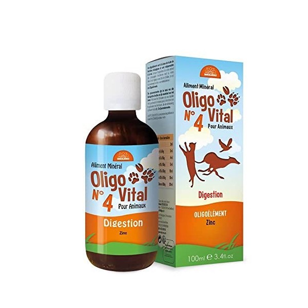 Oligovital N°4 - Oligoéléments pour Animaux - Digestion - 500 ML - Bioligo Oligo-éléments