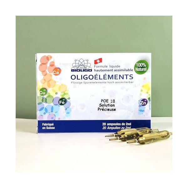 POE n°05 - Préparation en Oligoéléments - Manganèse, Cuivre & Cassis - Hypersensibilité Réactive - 20 ampoules de 2ml - BIOLI