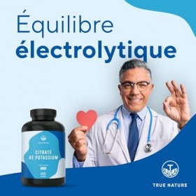 Citrate de Potassium 2.222 mg | 400 Gélules pour 200 jours - 800 mg Potassium Élémentaire - Complément Haute Dose - Vegan - S