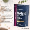 Citrate de Potassium avec Vitamine C | 1500mg | 120 Comprimés Végans | Développement musculaire et Électrolytes EFSA | Haut D