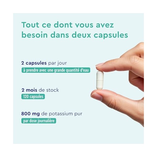 Citrate de Potassium 2210mg, Pour la Fonction Musculaire, Système Immuntaire et le Système Nerveux, 800mg de Potassium Élémen