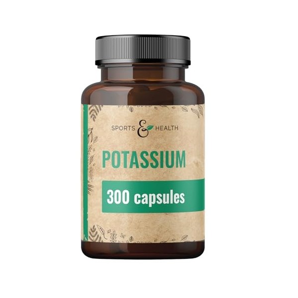 Gélules de Potassium Citrate – 300 Gélules – Végan – 682,2 mg par Portion Quotidienne – Citrate de Potassium complément alime