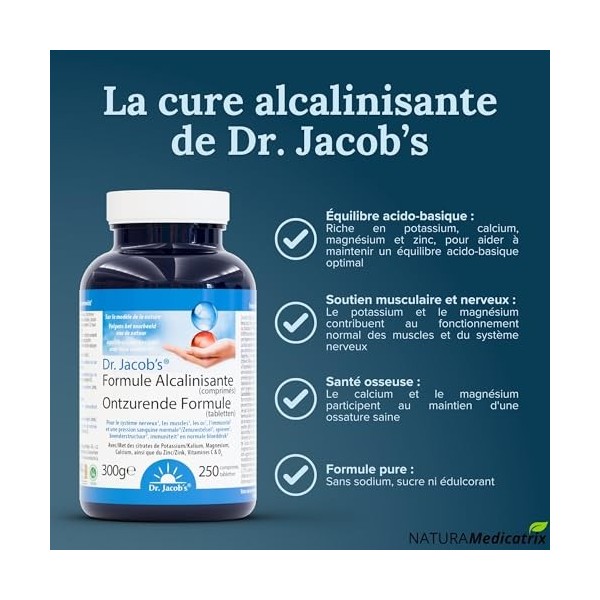 Formule alcalinisante en comprimés, optimise le métabolisme acido-basique, synergie de minéraux alcalins