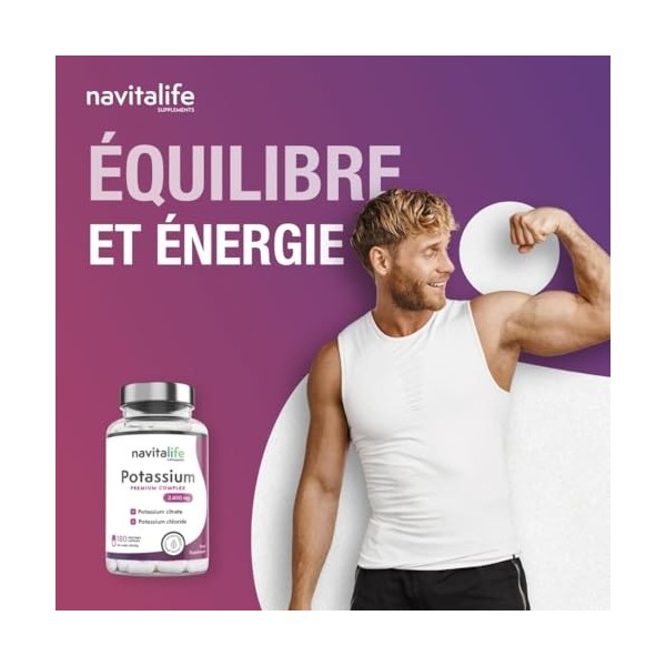 Citrate de Potassium Complex 1800 mg + Chlorure de Potassium 600 mg | Double Action Premium, Complément Sportif, Maintien Mus