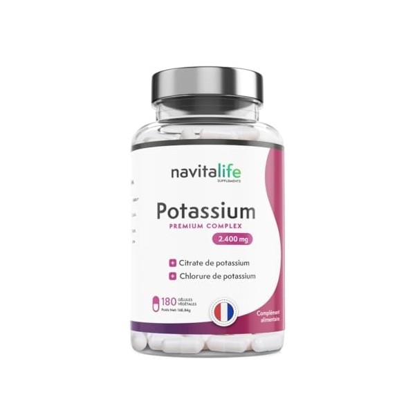 Citrate de Potassium Complex 1800 mg + Chlorure de Potassium 600 mg | Double Action Premium, Complément Sportif, Maintien Mus