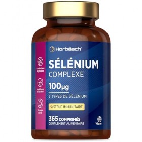 Selenium - 365 Comprimés Vegan | Complexe de Sélénite et L-Sélénométhionine | Pour Système Immunitaire, Cheveux et Ongles | S