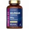 Selenium - 365 Comprimés Vegan | Complexe de Sélénite et L-Sélénométhionine | Pour Système Immunitaire, Cheveux et Ongles | S
