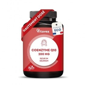 Coenzyme Q10 200mg - Antioxydant Naturel Puissant, Anti-Âge - Forme Stable Ubiquinone - Avec Sélénium - 60 Gélules Vegan - Fa...