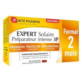 Forté Pharma - Expert Solaire Préparateur Intense 3P - Complement alimentaire bronzage 3en1 - Préparateur solaire Protège Pro