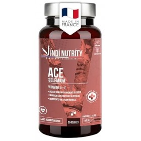 ACE Sélénium, Vitamines A, C, E, Complément Alimentaire, 30 Gélules, VINDI NUTRITY, Fabriqué en France Sélénium