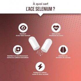 ACE Sélénium, Vitamines A, C, E, Complément Alimentaire, 30 Gélules, VINDI NUTRITY, Fabriqué en France