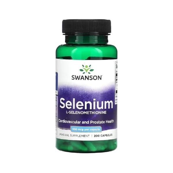 Swanson - Albion Selenium Complex - Sélénium L-Sélénométhionine | Soutien Antioxydant & Système Immunitaire - 200 Capsules