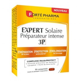 Forté Pharma - Expert Solaire Préparateur Intense 3P - 3-en-1 Prépare, Protège et Prolonge - Antioxydant - Sélénium, L-Tyrosi