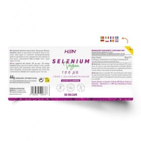 HSN Selenium | L-Sélénométhionine 100 mcg | 4 mois dapprovisionnement | Haute biodisponibilité | Végétalien, sans gluten, sa