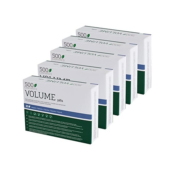 500COSMETICS VOLUME avec Zinc, Sélénium Antioxydants, Coenzyme Q10 et Vitamines qui stimulent la production de et la qualité ...