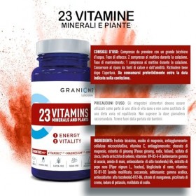 GRANIONS 23 VITAMINES, MINERAUX, PLANTES ENERGIE | 150 µg dIODE 100% des AR | Vit A B C D3 E + oligoelements Zinc Magnesium 