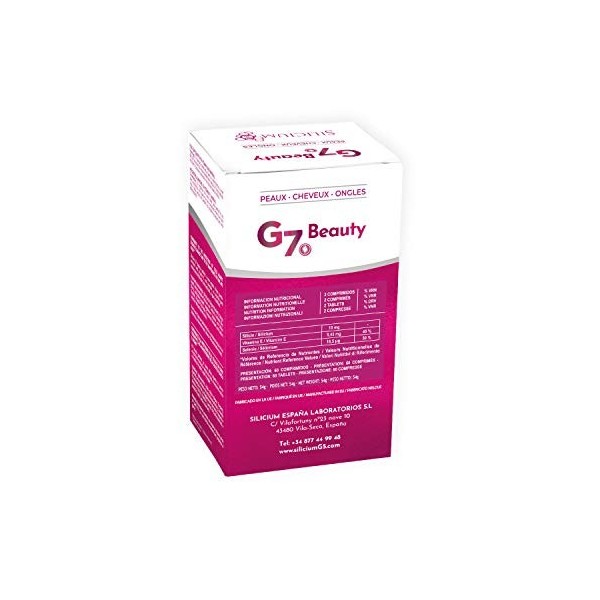 G7 Beauty. Antioxydant cellulaire. Silicium Enrichi En Vitamine E Et Sélénium. Aide Á Maintenir La Santé Et La Beauté De La P...
