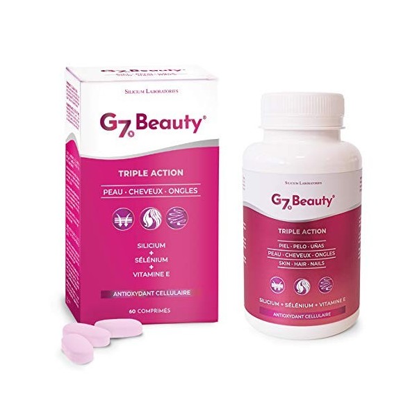 G7 Beauty. Antioxydant cellulaire. Silicium Enrichi En Vitamine E Et Sélénium. Aide Á Maintenir La Santé Et La Beauté De La P