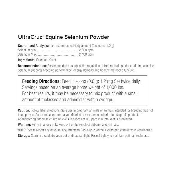 UltraCruz Complément en Sélénium pour Chevaux Sélénium