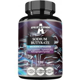 Sodium Butyrate High Dose 580 mg 30% Butyric Acid , 240 Capsules Végétales, 8 Mois, Supplément de Sodium pour Soutenir la Sa