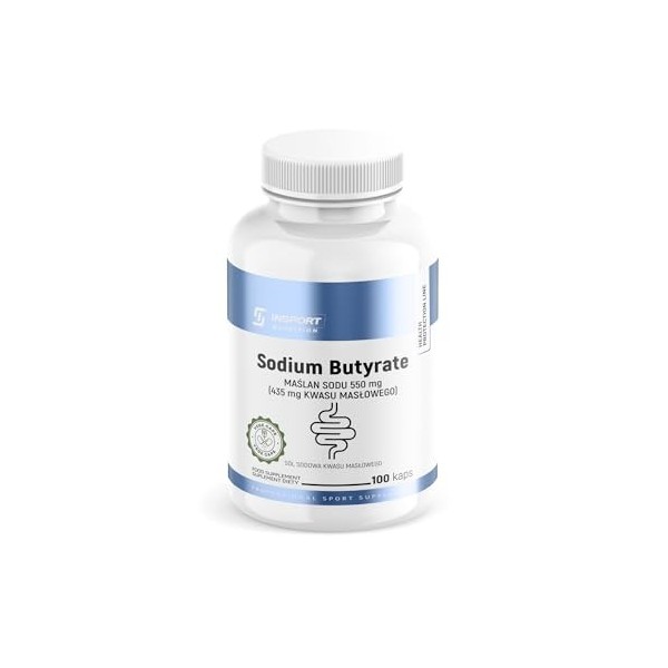 Butyrate de Sodium – 100 Gélules | Complément Alimentaire avec Acide Butyrique 79%, Formule Simple et Naturelle, Haute Qualit