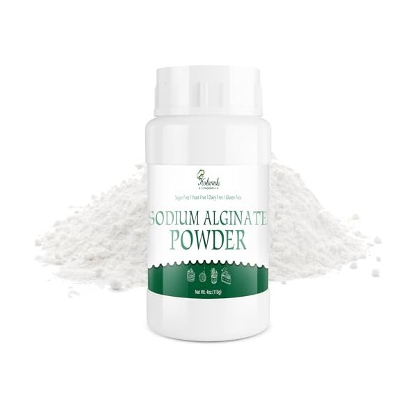 Alginate de sodium en poudre 110 g, 100 % pur qualité alimentaire, alginate de sodium, poudre épaississante naturelle pour de