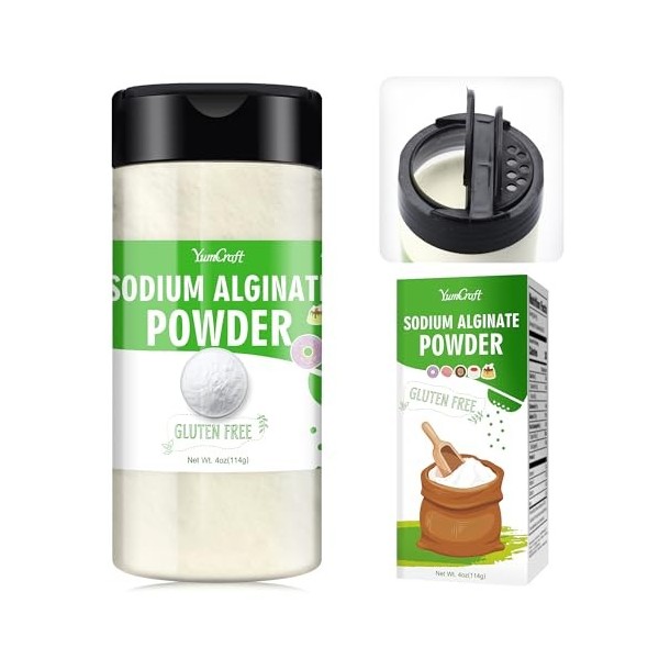Poudre dalginate de sodium – 113,4 g dalginate de sodium pur de qualité alimentaire, agent gélifiant naturel pour desserts,