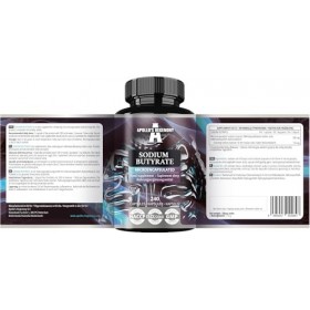 Butyrate de Sodium Haute Dose 580 mg 30% Acide Butyrique , 120 Capsules Végétales, 4 Mois, Supplément de Sodium pour Souteni