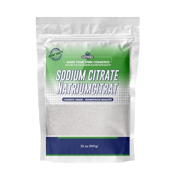 Myoc Cosmetic Grade Sodium Citrate – Agent régulateur de pH et polisseur pour soins de la peau, soins personnels et formulati