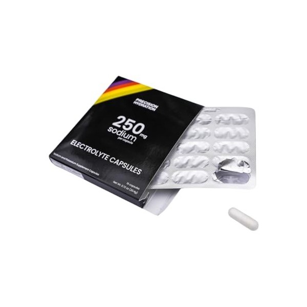 Precision Hydration Capsules Électrolytiques - 15 Capsules en Blister Étanches, de Sel pour Combat les Crampes, Sans Ingrédie...