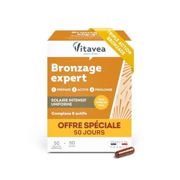 Vitavea - Bronzage Anti-Âge - Prépare, Active et Prolonge les effets du soleil - Peau Sublimée - Complément Alimentaire avec ...