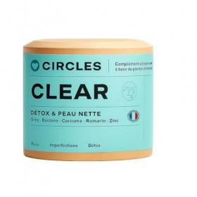 Circles CLEAR Peau, Cheveux, Ongles – Complément de Zinc + Bardane, Ortie, Romarin & Curcuma | Détox Peau & Équilibre Hormona...