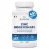Bandini® Zinc Bisglycinate 400 Comprimés Végétaliens 13 mois - Zinc pur Antioxydant Haute biodisponibilité - Pour Peau, Che