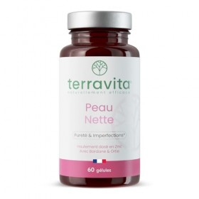 PEAU NETTE | Action Détox Anti Acné & Points Noirs | Zinc Bisglycinate 15mg + Bardane + Biotine + Propolis | Régule la Produc