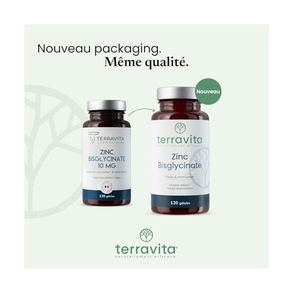 ZINC Bisglycinate PUR | Complément Alimentaire Premium ALBION® | 120 Gélules de 10 mg soit 100% des AR | Biodisponibilité Opt