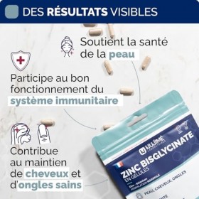 Zinc Bisglycinate 15mg + Sélénium | Assimilation Maximale | Peau, Ongles, Cheveux, Immunité, Fertilité | Fabriqué en France ...