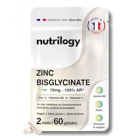Zinc Bisglycinate 10mg | Haute absorption & Assimilation optimale | Avec Vitamines C et B6 | Immunité, Peau, Cheveux & Ongles