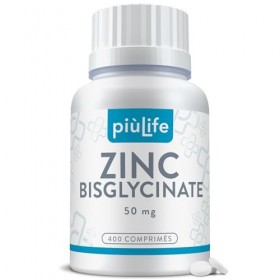 Zinc Bisglycinate 50 mg dont 15 mg de Zink Élémentaire PiùLife – ZN Complément Alimentaire Hautement Biodisponible – Peau, Zinc