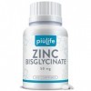 Zinc Bisglycinate 50 mg dont 15 mg de Zink Élémentaire PiùLife – ZN Complément Alimentaire Hautement Biodisponible – Peau, Zinc