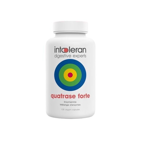Intoleran Quatrase Forte Enzymes digestives - 108 gélules | Complément alimentaire hautement dosé pour lintolérance au FODMA