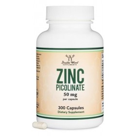 Zinc Picolinate 50mg, 300 Capsules Immune Support Non-GMO, Gluten Free 300 Day Supply by Double Wood Supplements Zinc
