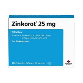 Zinkorot 25 mg Tabletten zur Zinktherapie, 100 pc Tablettes