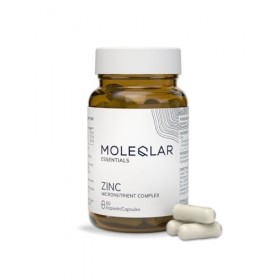MoleQlar Zinc 60 gélules – 20 mg/capsule bisglycinate + picolinate , 60 jours, végan, testé en laboratoire