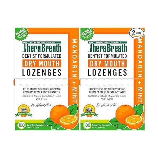 Dr. Harold Katz Therabreath Dry Mouth Sugar Free Lozenges 100 Wrapped Lozenges Pack of 2 by Dr. Harold Katz