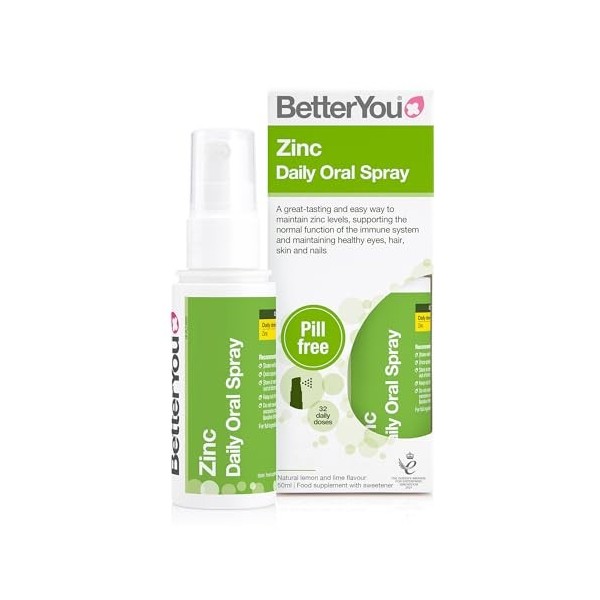 BetterYou Zinc Daily Oral Spray, Natural Lemon & Lime - 50 ml.