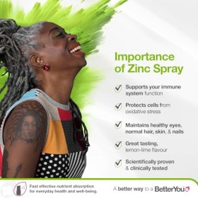 BetterYou Zinc Daily Oral Spray, Natural Lemon & Lime - 50 ml.