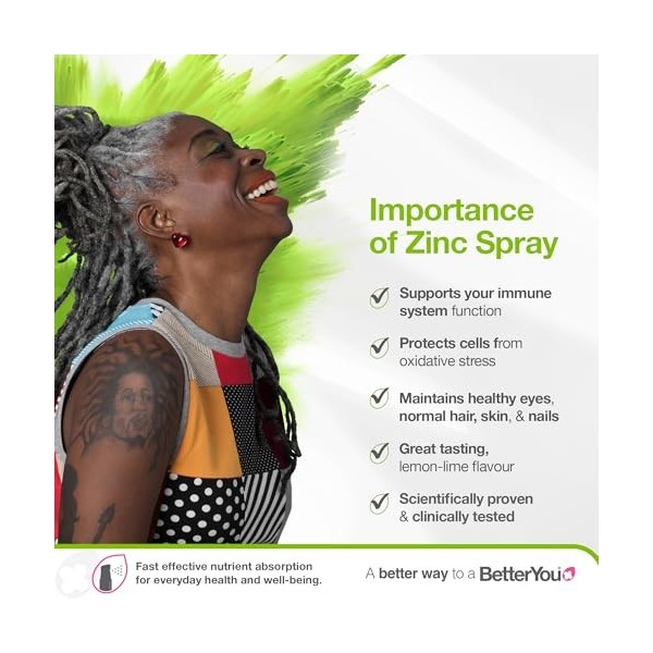 BetterYou Zinc Daily Oral Spray, Natural Lemon & Lime - 50 ml.