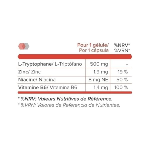 Complément avec Zinc et Vitamines B3 et B6 | Bien-être Émotionnel et Nerveux | 60 Gélules Végétales | Végan | Sans Gluten ni 