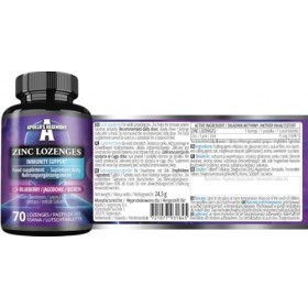 Gluconate de zinc 15 mg - 70 pastilles | 70 portions | Soutien immunitaire | Saveur myrtille - Apollos Hegemony